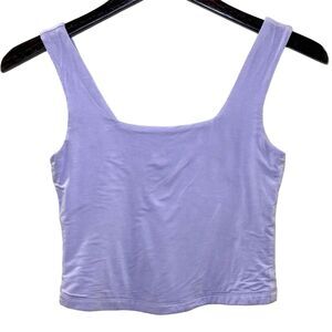 Originality Square Neck Crop Tank Top Lavender Purple Size Medium